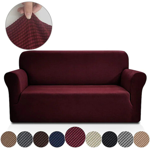Ελαστικό Κάλυμμα Καναπέ Τριθέσιο Χωρίς Βολάν POP (70% Βαμβάκι 30% Λύκρα) ΜΠΟΡΝΤΟ