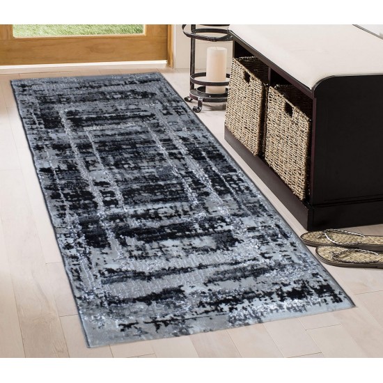 Διάδρομος με το μέτρο Ανάγλυφο UNITED 80cm Μαύρο PLΒ80-627BL