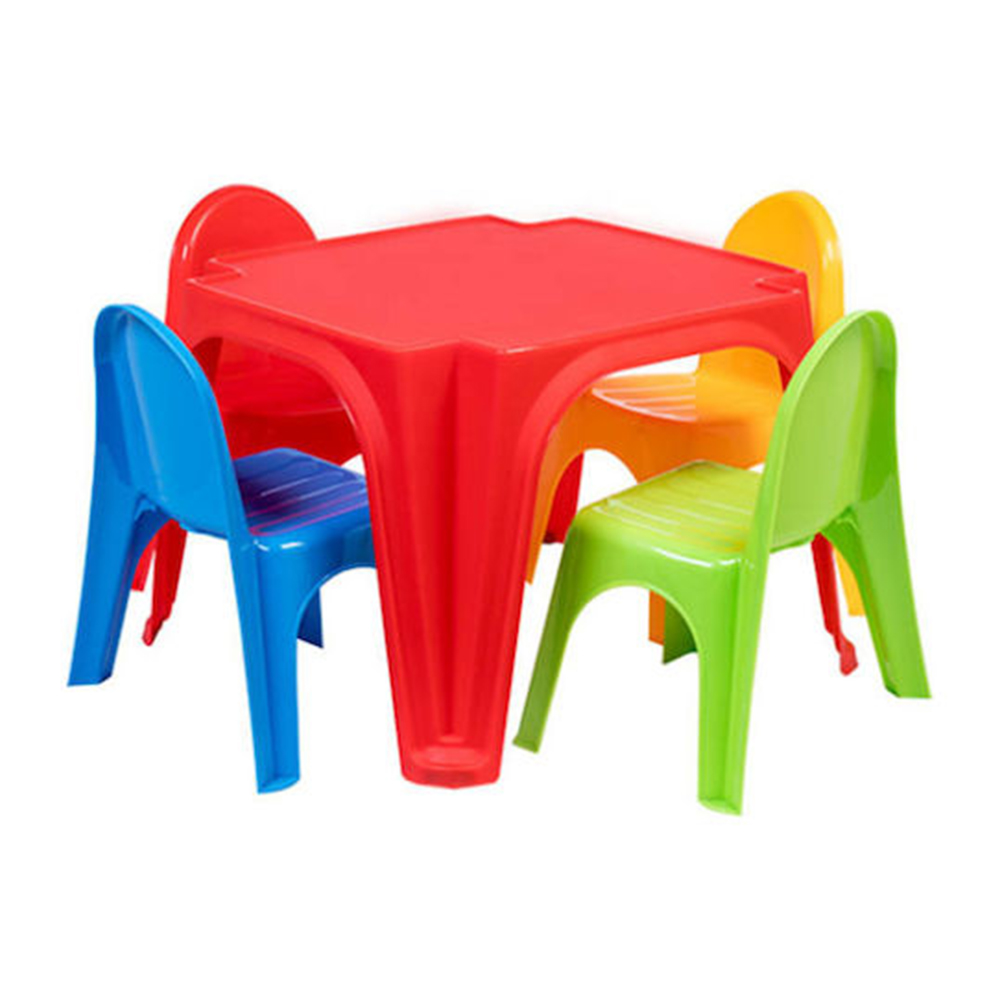 Πολύχρωμο Σετ Τραπέζι Με 4 Καρέκλες από Πλαστικό Starplay - Keren Set 52-900