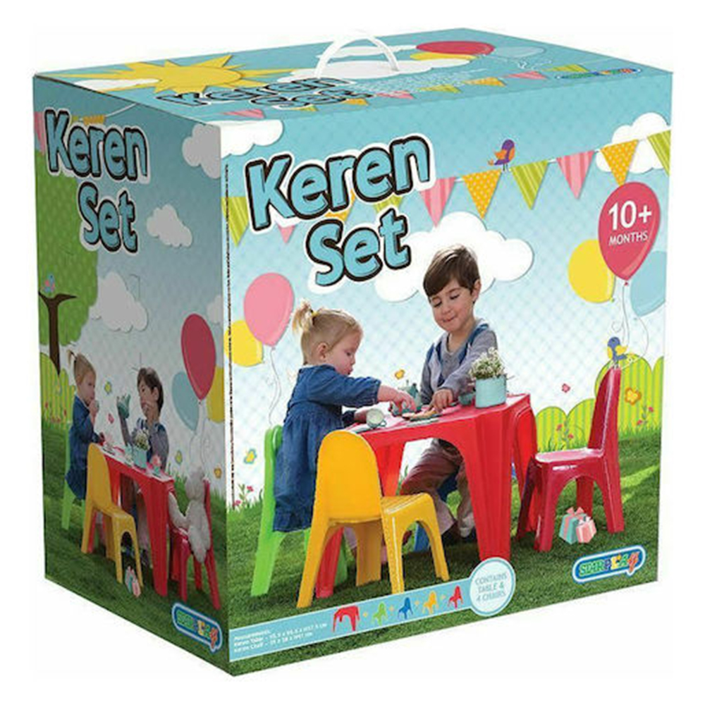 Πολύχρωμο Σετ Τραπέζι Με 4 Καρέκλες από Πλαστικό Starplay - Keren Set 52-900 - Image 4