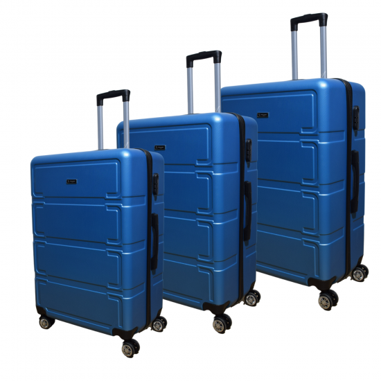 Σετ 3 Βαλίτσες Ταξιδιού ABS με Τηλεσκοπικό Χερούλι Ροδάκια και Κλείδωμα Ασφαλείας LEGO-3118-ROYALBLUE