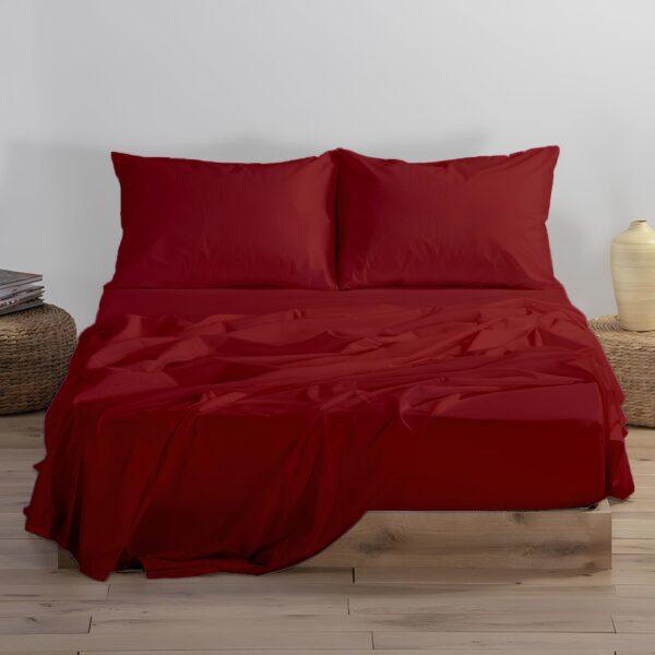 Σετ Σεντόνια Υπέρδιπλα Βαμβακοσατέν 4ΤΜΧ 240Χ260cm - MAROON