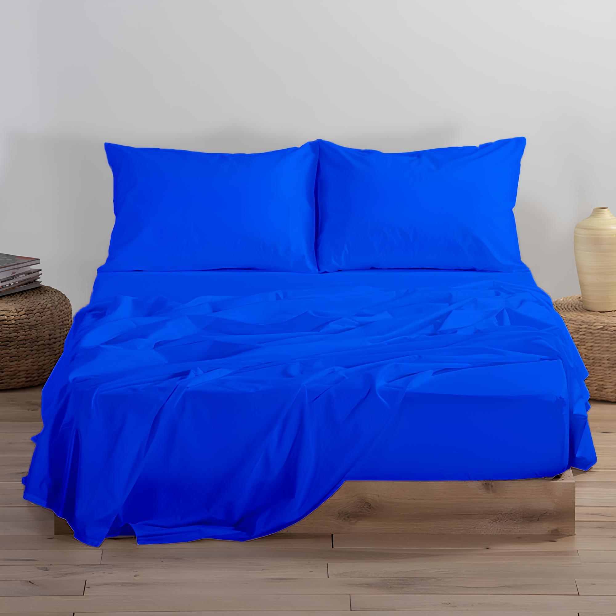 Σετ Σεντόνια Υπέρδιπλα Βαμβακοσατέν 4ΤΜΧ 240Χ260cm - NAVY BLUE