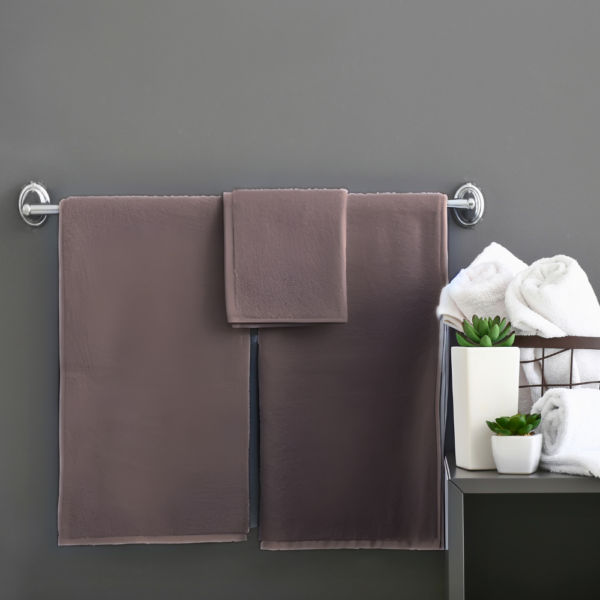 Σετ Πετσέτες Μπάνιου 3τμχ 100% COTTON 500gr/m² ΓΚΡΙ ΣΚΟΥΡΟ