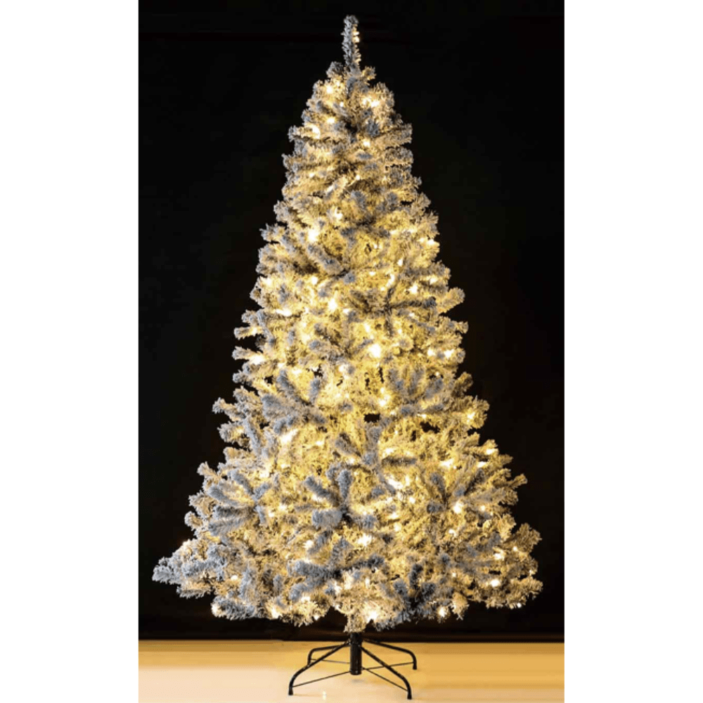 Χριστουγεννιάτικο Δέντρο Χιονισμένο με Μεταλλική Βάση και Φωτισμό VIENNA – 210εκ.