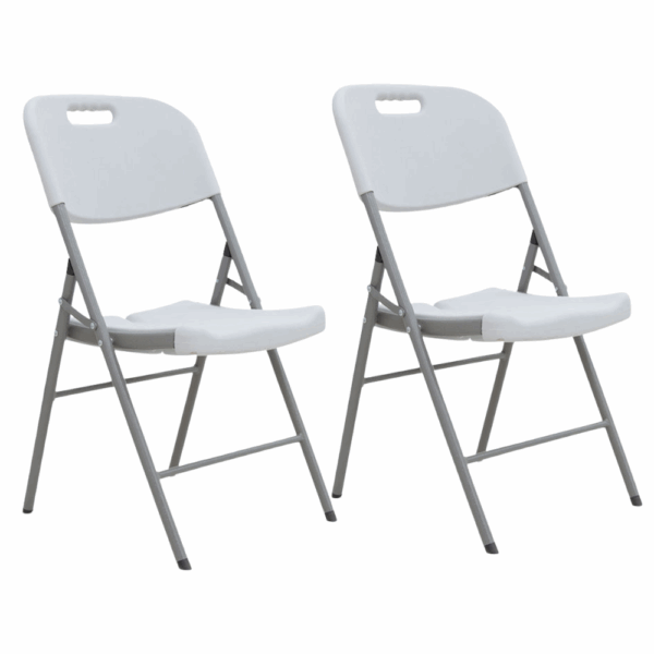 Σετ 2 τεμαχίων Πτυσσόμενες Καρέκλες Catering 46x56x84εκ. - ΛΕΥΚΟ