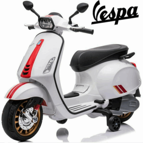 Παιδική Ηλεκτροκίνητη Μηχανή Licensed Vespa 12V 4.5A Λευκή
