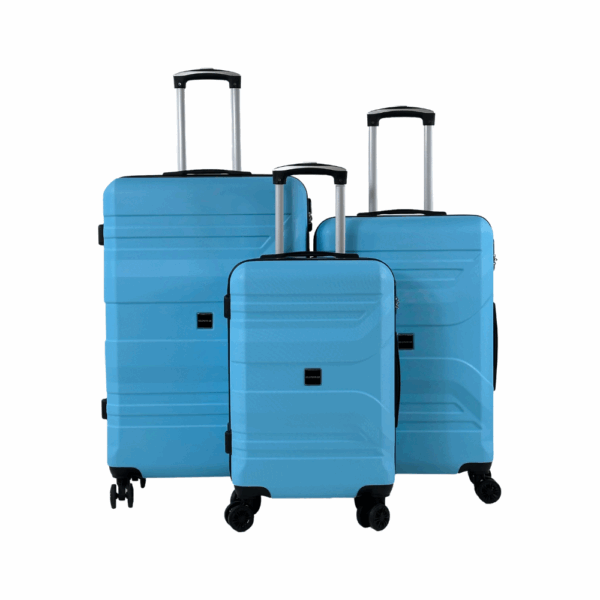 Santorini Σετ Βαλίτσες Ταξιδιού 3 Τεμαχίων με Διπλές Ρόδες – Κλείδωμα – Γαλάζιο