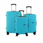 Mykonos Σετ Βαλίτσες Ταξιδιού 3 Τεμαχίων με Διπλές Ρόδες – Κλείδωμα –  Γαλάζιο