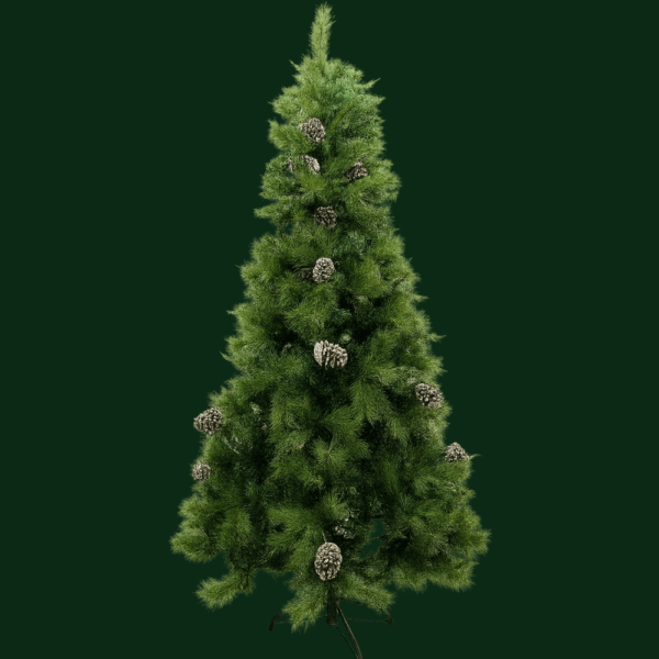 Χριστουγεννιάτικο Δέντρο Αλπικό Έλατο Πράσινο με κουκουνάρια 180εκ. με 605 Κλαδιά