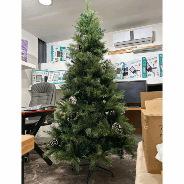 Χριστουγεννιάτικο Δέντρο Αλπικό Έλατο Πράσινο με κουκουνάρια 210εκ. με 923 Κλαδιά