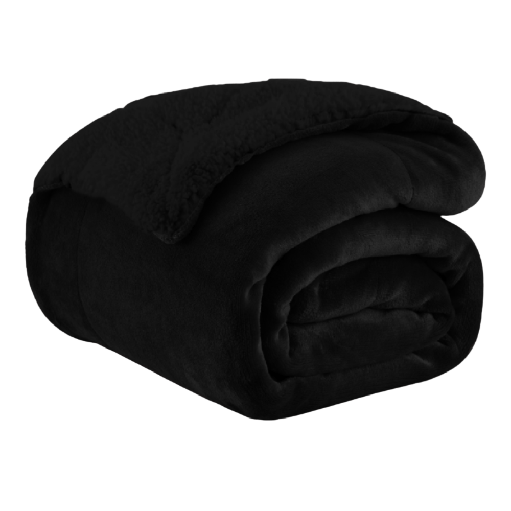 FLANNEL Sherpa Ultra Soft Υπέρδιπλο ΚΟΥΒΕΡΤΟΠΑΠΛΩΜΑ 3,1KG – 220×240 – ΜΑΥΡΟ