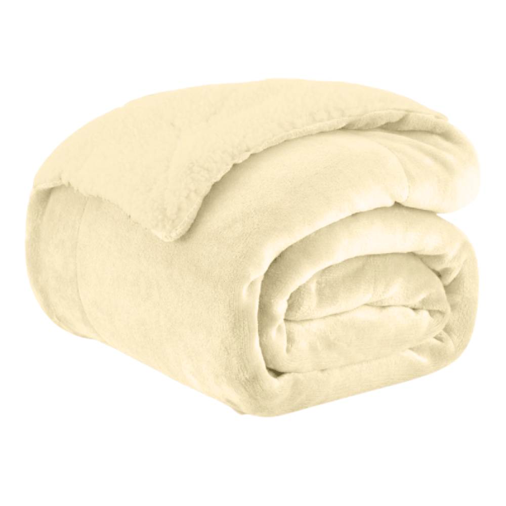 FLANNEL Sherpa Ultra Soft Υπέρδιπλο ΚΟΥΒΕΡΤΟΠΑΠΛΩΜΑ 3,1KG – 220×240 – ΚΡΕΜ
