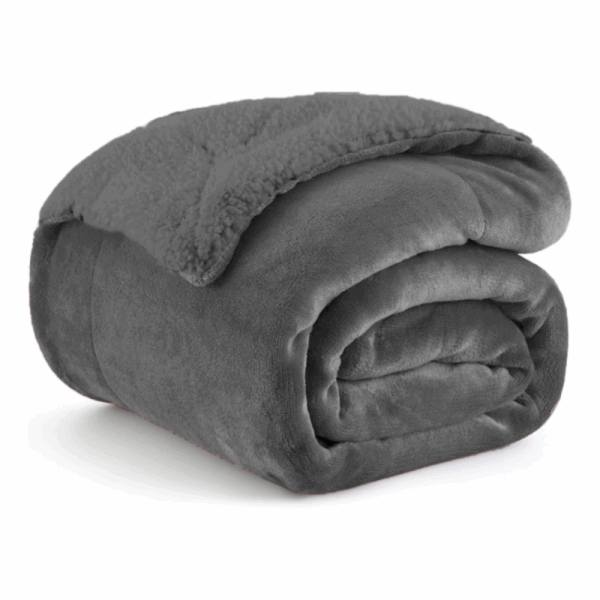 FLANNEL Sherpa Ultra Soft Υπέρδιπλο ΚΟΥΒΕΡΤΟΠΑΠΛΩΜΑ 3,1KG – 220×240 – ΓΚΡΙ ΣΚΟΥΡΟ