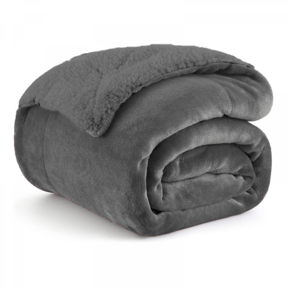 FLANNEL Sherpa Ultra Soft Υπέρδιπλο ΚΟΥΒΕΡΤΟΠΑΠΛΩΜΑ 3,1KG – 220×240 – ΓΚΡΙ ΣΚΟΥΡΟ