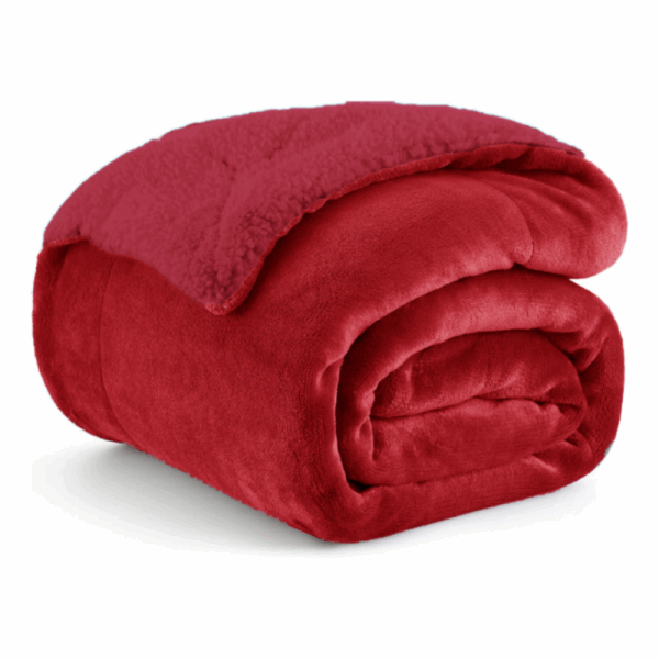 FLANNEL Sherpa Ultra Soft Υπέρδιπλο ΚΟΥΒΕΡΤΟΠΑΠΛΩΜΑ 3,1KG – 220×240 – ΚΟΚΚΙΝΟ ΣΚΟΥΡΟ