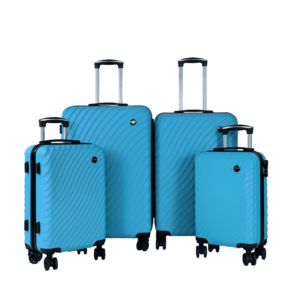 Explorer Σετ Βαλίτσες Ταξιδιού 4 Τεμαχίων με Διπλές Ρόδες - Κλείδωμα - ΓΑΛΑΖΙΟ