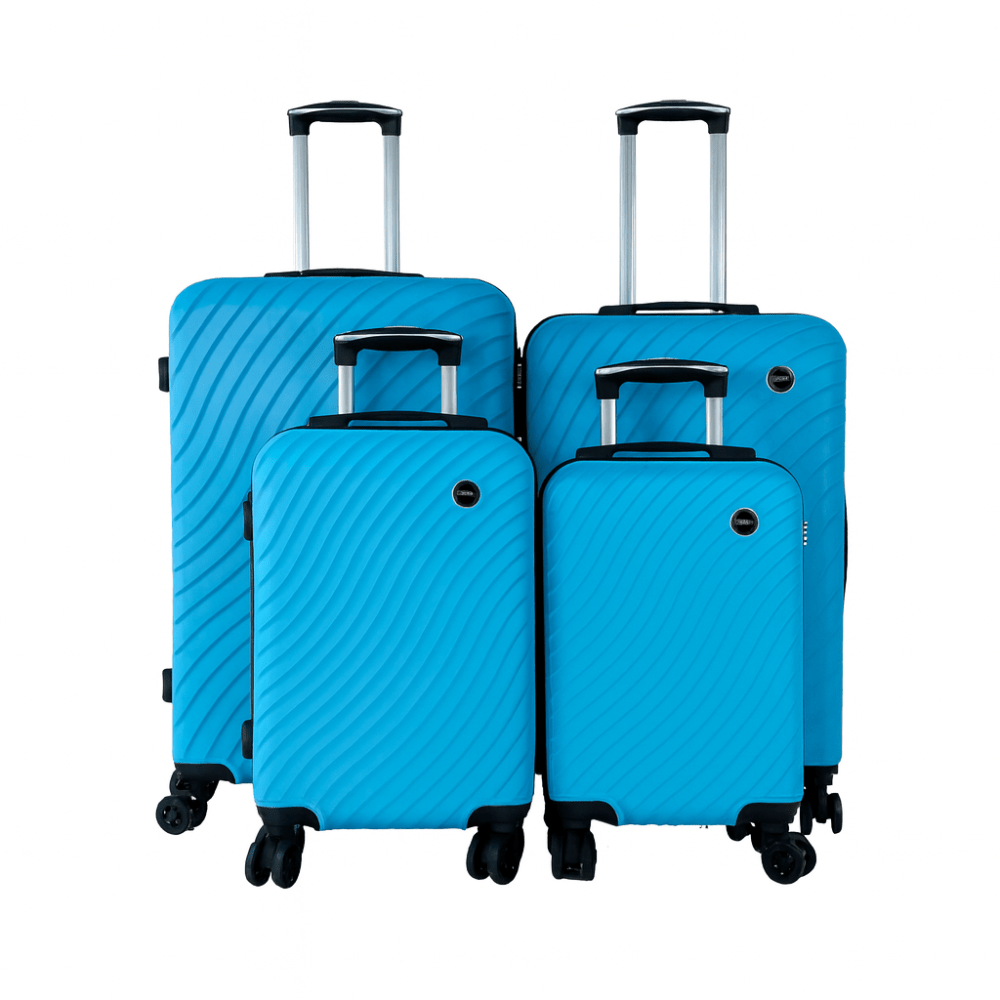 Explorer Σετ Βαλίτσες Ταξιδιού 4 Τεμαχίων με Διπλές Ρόδες - Κλείδωμα - ΓΑΛΑΖΙΟ - Image 3