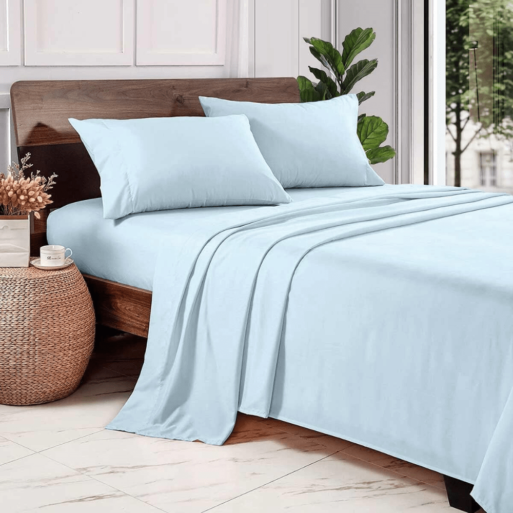 Σετ Σεντόνια Υπέρδιπλα 100% Βαμβακερά - 4ΤΜΧ 240Χ270cm - ΑΝΟΙΧΤΟ ΓΑΛΑΖΙΟ