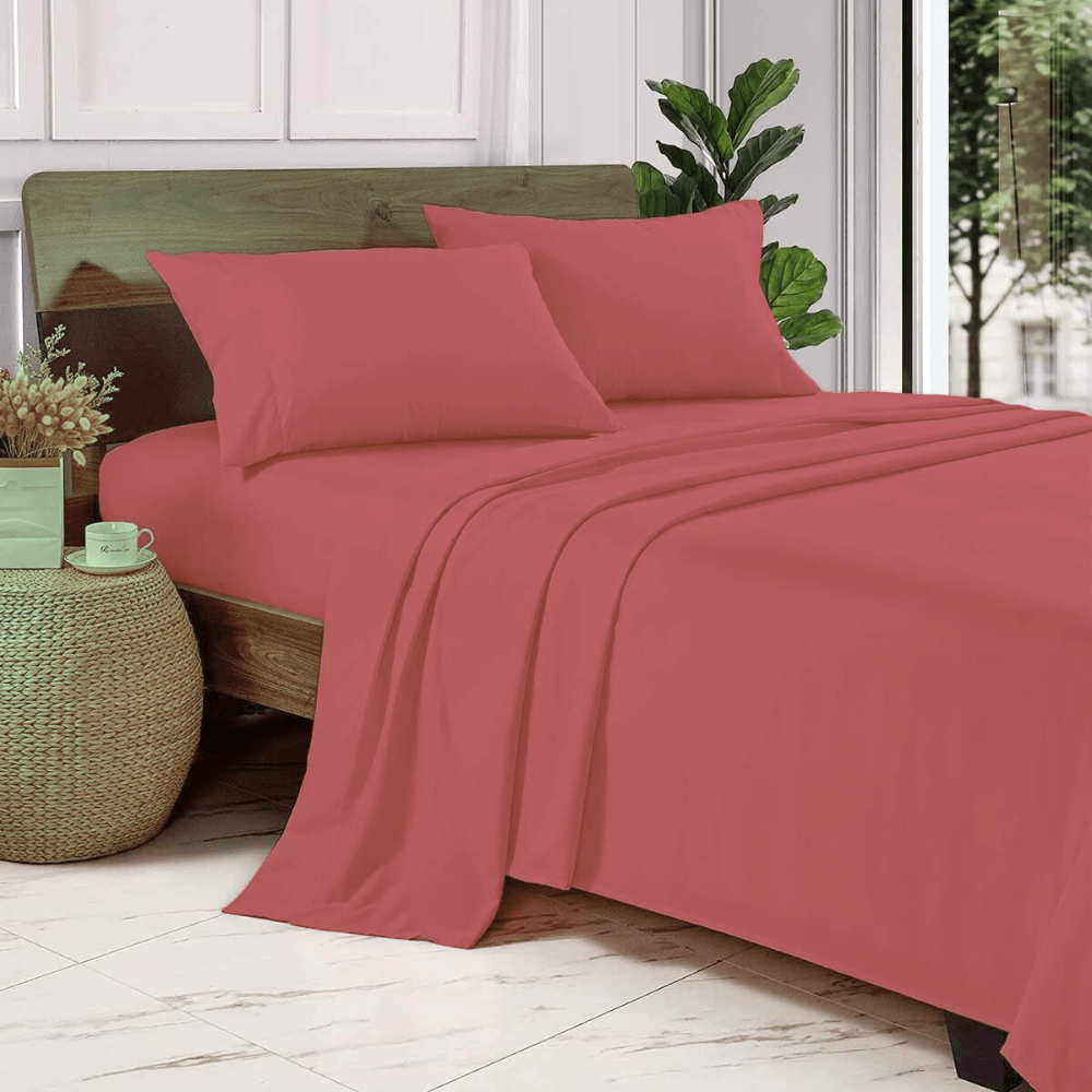 Σετ Σεντόνια Υπέρδιπλα 100% Βαμβακερά - 4ΤΜΧ 240Χ270cm - ΣΑΠΙΟ ΜΗΛΟ