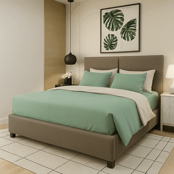 Luxury Σετ Σεντόνια Υπέρδιπλα Βαμβακοσατέν 4 ΤΜΧ 300TC 240X270cm ΜΕΝΤΑ-ΜΠΕΖ