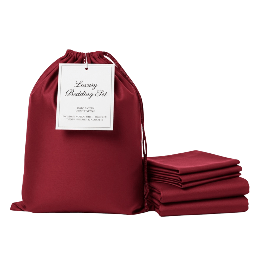 Luxury Σετ Σεντόνια Υπέρδιπλα Βαμβακοσατέν 4 ΤΜΧ 300TC 240X270cm ΜΠΟΡΝΤΟ-ΜΠΕΖ - Image 2