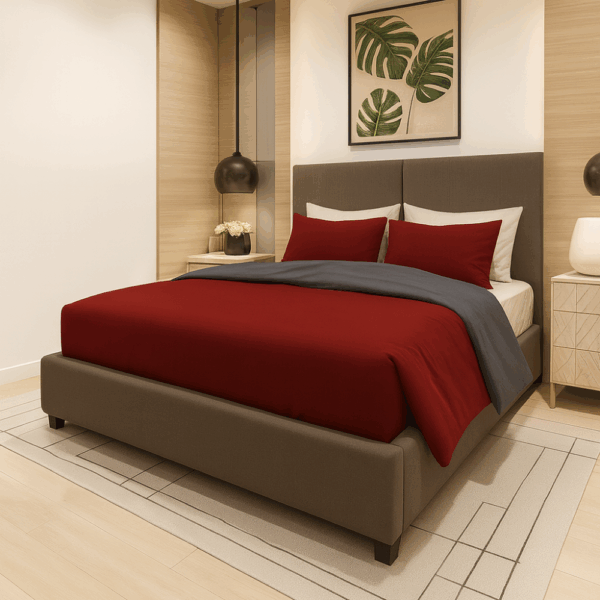 Luxury Σετ Σεντόνια Υπέρδιπλα Βαμβακοσατέν 4 ΤΜΧ 300TC 240X270cm ΜΠΟΡΝΤΟ-ΓΚΡΙ