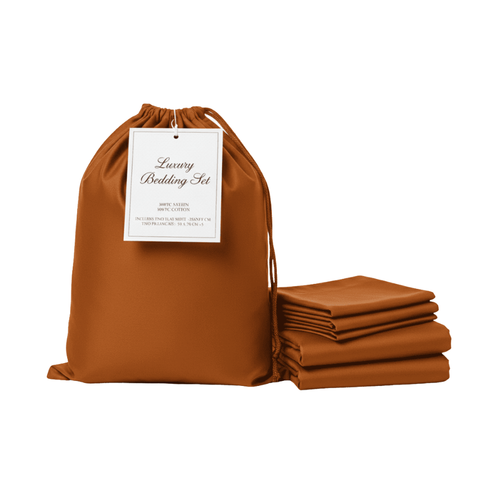 Luxury Σετ Σεντόνια Υπέρδιπλα Βαμβακοσατέν 4 ΤΜΧ 300TC 240X270cm ΚΕΡΑΜΙΔΙ-ΓΚΡΙ - Image 2