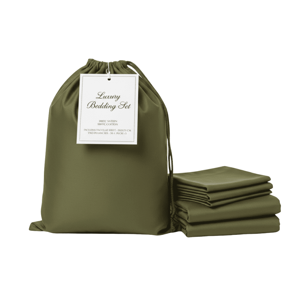 Luxury Σετ Σεντόνια Υπέρδιπλα Βαμβακοσατέν 4 ΤΜΧ 300TC 240X270cm ΛΑΔΙ-ΜΠΕΖ - Image 2