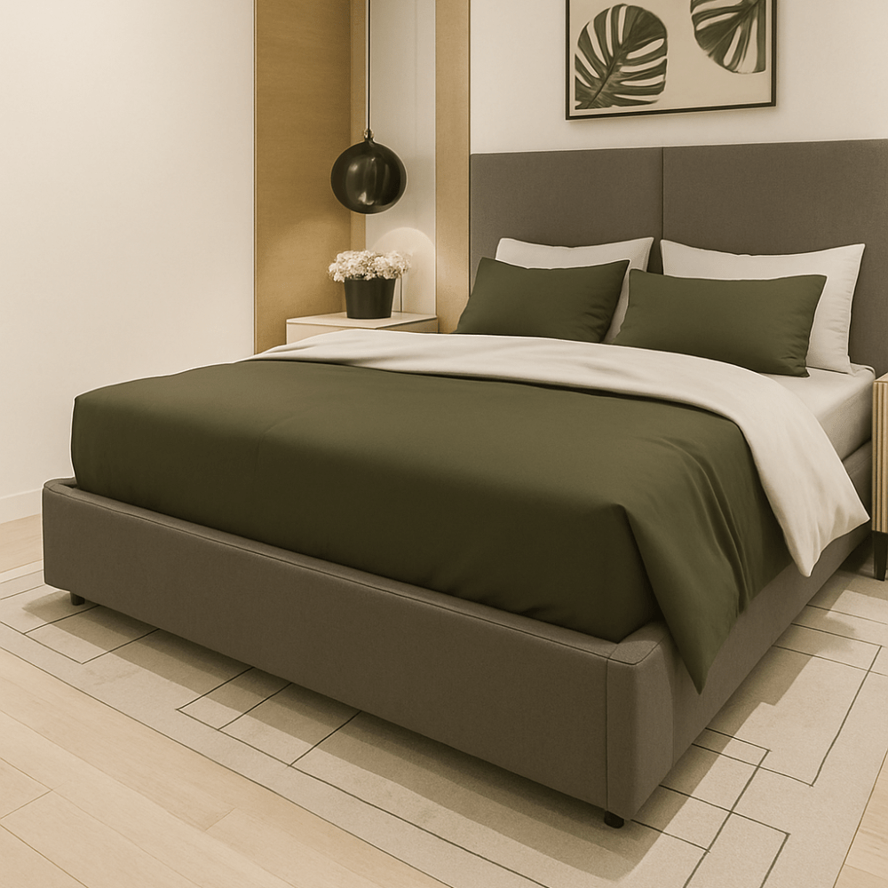 Luxury Σετ Σεντόνια Υπέρδιπλα Βαμβακοσατέν 4 ΤΜΧ 300TC 240X270cm ΛΑΔΙ-ΜΠΕΖ