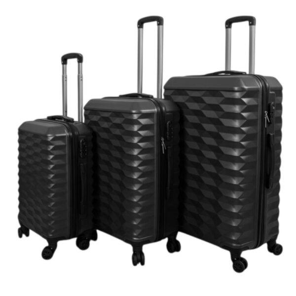 PRISM Σετ Βαλίτσες 3 Τεμαχίων 20″-24″-28″ – Σκληρές, Ελαφριές & Ανθεκτικές - ΓΚΡΙ ΣΚΟΥΡΟ