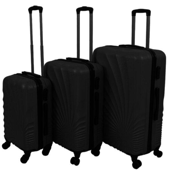 SHELL Σετ Βαλίτσες 3 Τεμαχίων 20″-24″-28″ – Σκληρές, Ελαφριές & Ανθεκτικές - ΜΑΥΡΟ