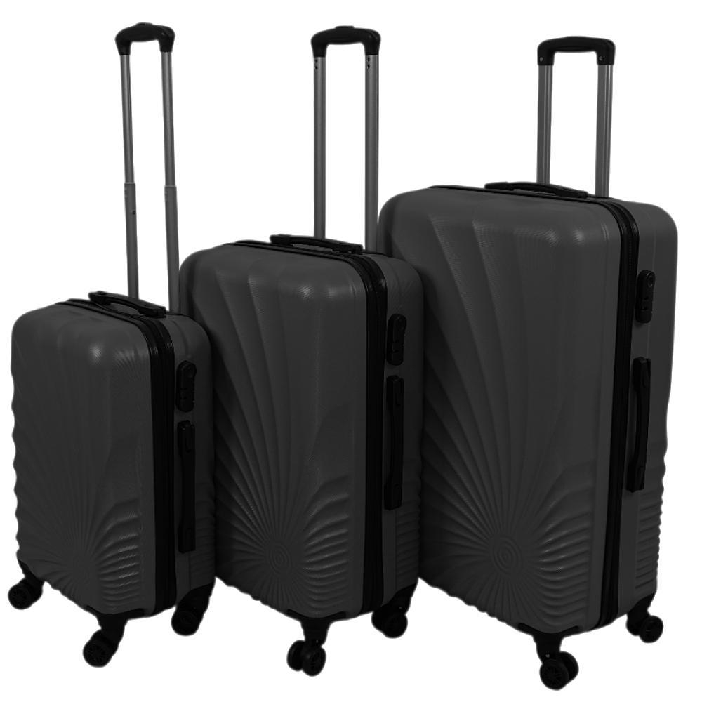 SHELL Σετ Βαλίτσες 3 Τεμαχίων 20″-24″-28″ – Σκληρές, Ελαφριές & Ανθεκτικές - ΓΚΡΙ ΣΚΟΥΡΟ