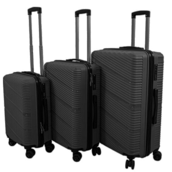 LINEA Σετ Βαλίτσες 3 Τεμαχίων 20″-24″-28″ – Σκληρές, Ελαφριές & Ανθεκτικές - ΓΚΡΙ ΣΚΟΥΡΟ