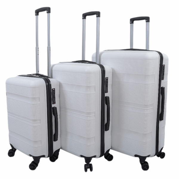 TRAVEL LINE Σετ Βαλίτσες 3 Τεμαχίων 20″-24″-28″ – Σκληρές, Ελαφριές & Ανθεκτικές - ΛΕΥΚΗ