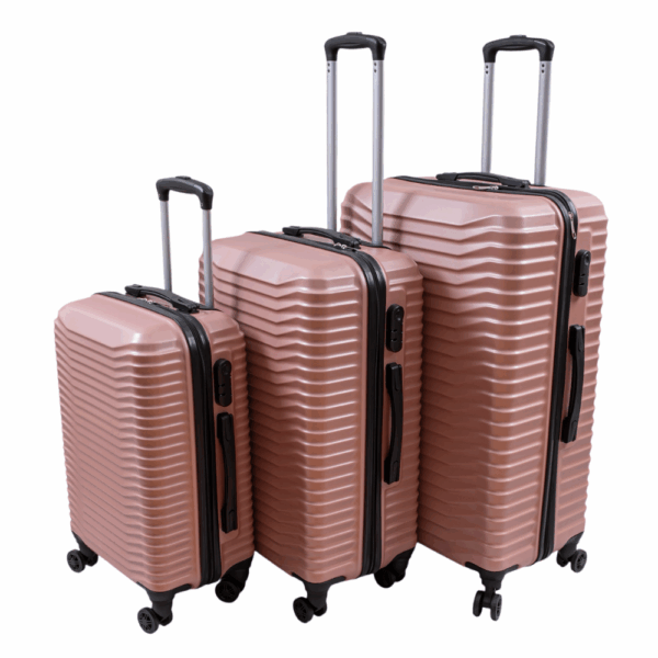 TITAN Σετ Βαλίτσες 3 Τεμαχίων 20″-24″-28″ – Σκληρές, Ελαφριές & Ανθεκτικές - ΡΟΖ ΧΡΥΣΟ