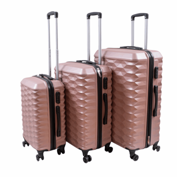 PRISM Σετ Βαλίτσες 3 Τεμαχίων 20″-24″-28″ – Σκληρές, Ελαφριές & Ανθεκτικές - ΡΟΖ ΧΡΥΣΟ