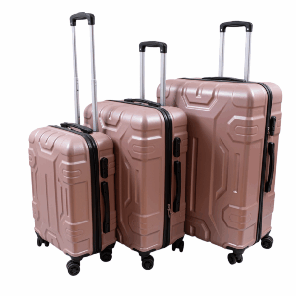 NEXUS Σετ Βαλίτσες 3 Τεμαχίων 20″-24″-28″ – Σκληρές, Ελαφριές & Ανθεκτικές - ΡΟΖ ΧΡΥΣΟ