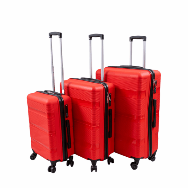 TRAVEL LINE Σετ Βαλίτσες 3 Τεμαχίων 20″-24″-28″ – Σκληρές, Ελαφριές & Ανθεκτικές - ΚΟΚΚΙΝΟ ΑΝΟΙΧΤΟ