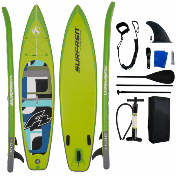 Φουσκωτή Σανίδα Sup F2 BLACK 14,3′ με κουπί , αξεσουάρ και σακίδιο μεταφοράς με μήκος 365cm