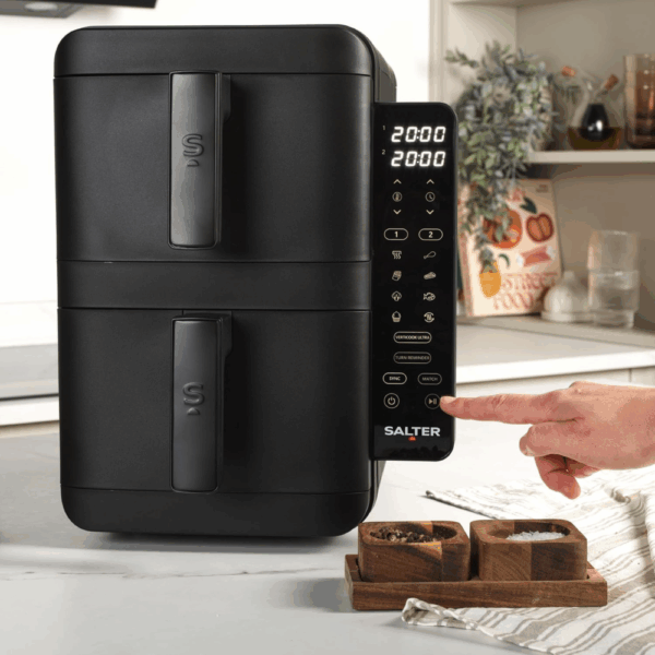 Air Fryer Διπλού Θαλάμου 9L Κάθετη Φριτέζα Αέρος με 2 Ζώνες Μαγειρέματος , Ψηφιακή Οθόνη