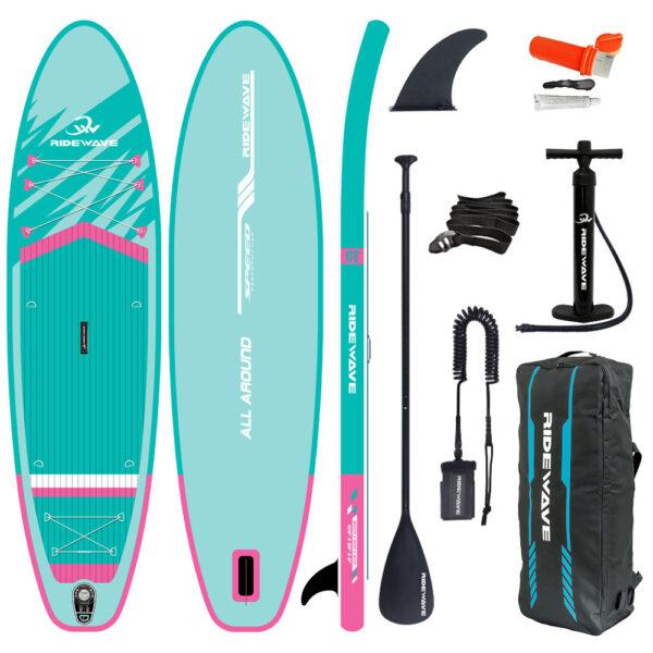 Φουσκωτή Σανίδα Sup Ridewave AeroFlow 10,6′ με κουπί , αξεσουάρ και σακίδιο μεταφοράς με μήκος 320cm – AquaVibe