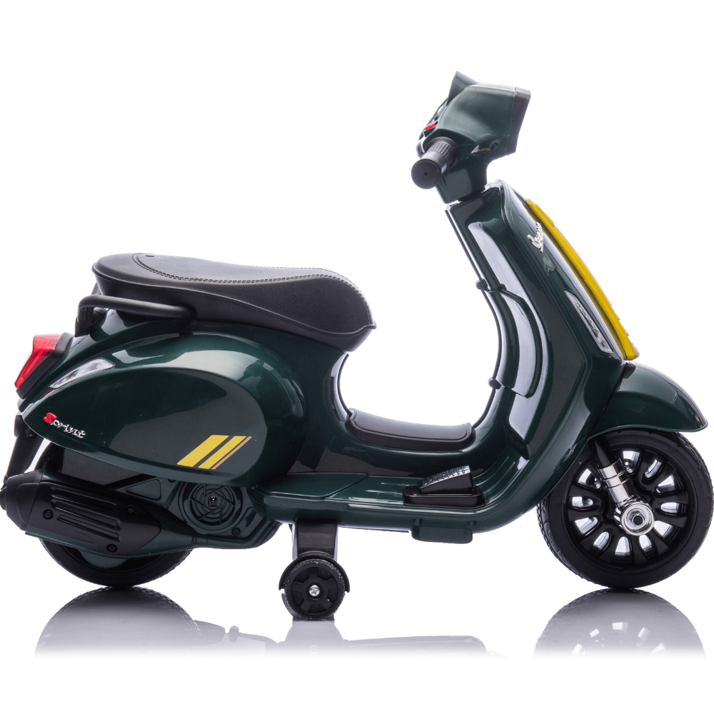 Licensed VESPA Ηλεκτρική Παιδική Μηχανή 6V – ΣΚΟΥΡΟ ΠΡΑΣΙΝΟ - Image 4
