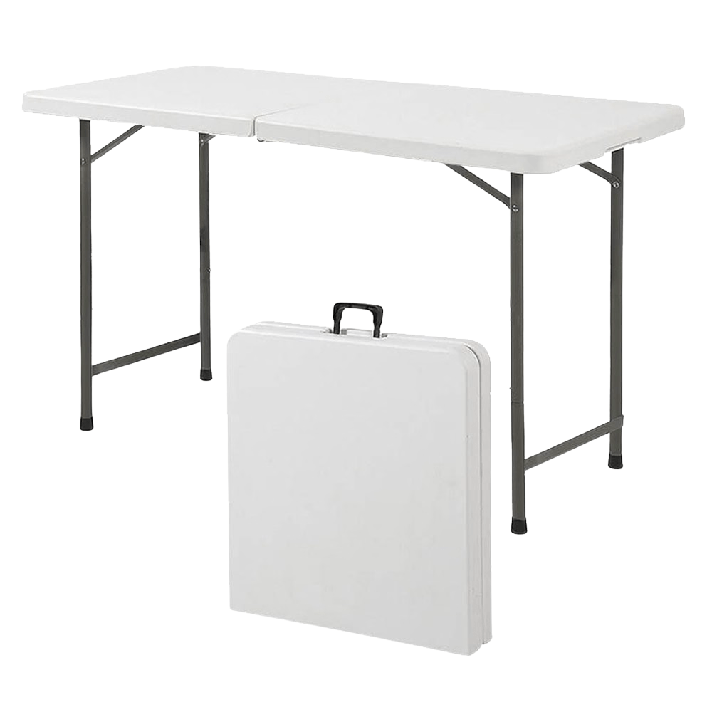 Πτυσσόμενο Τραπέζι HDPE 120x60x58/64/74 εκ. Ρυθμιζόμενο Ύψος Λευκό