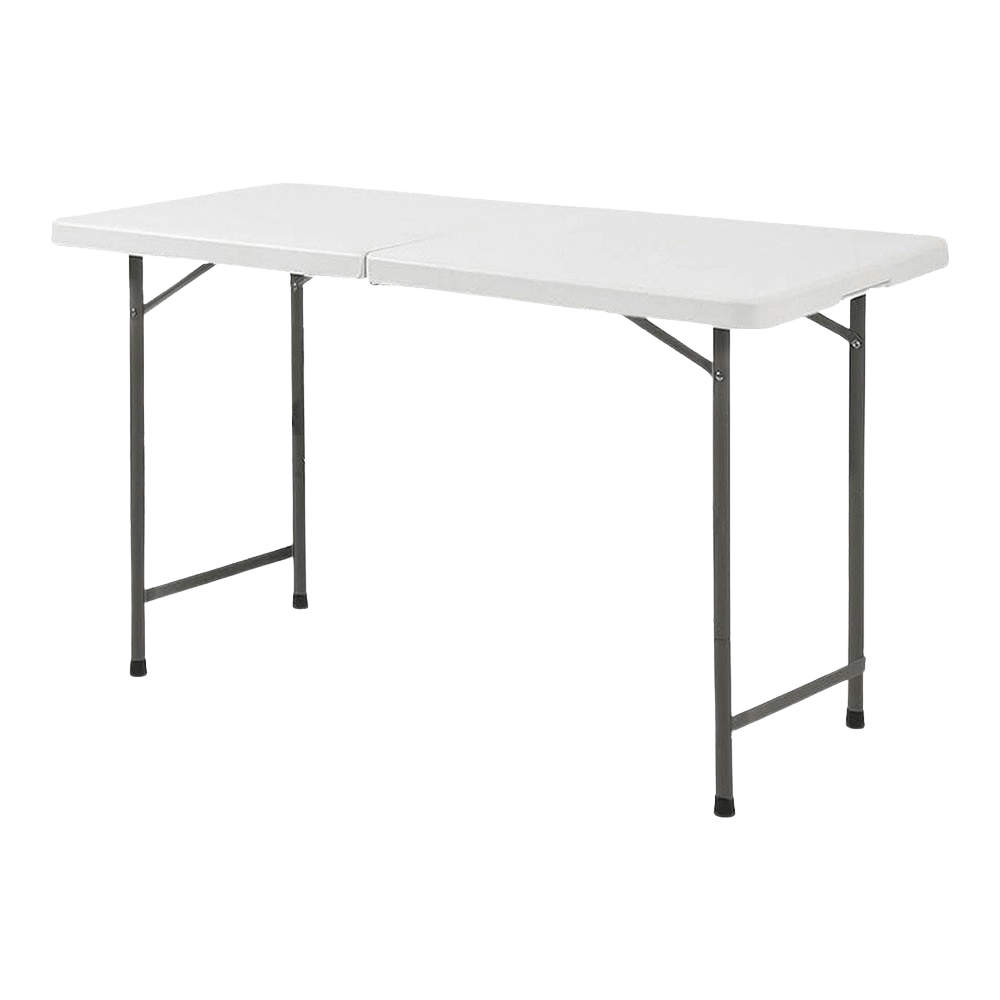 Πτυσσόμενο Τραπέζι HDPE 120x60x58/64/74 εκ. Ρυθμιζόμενο Ύψος Λευκό - Image 2