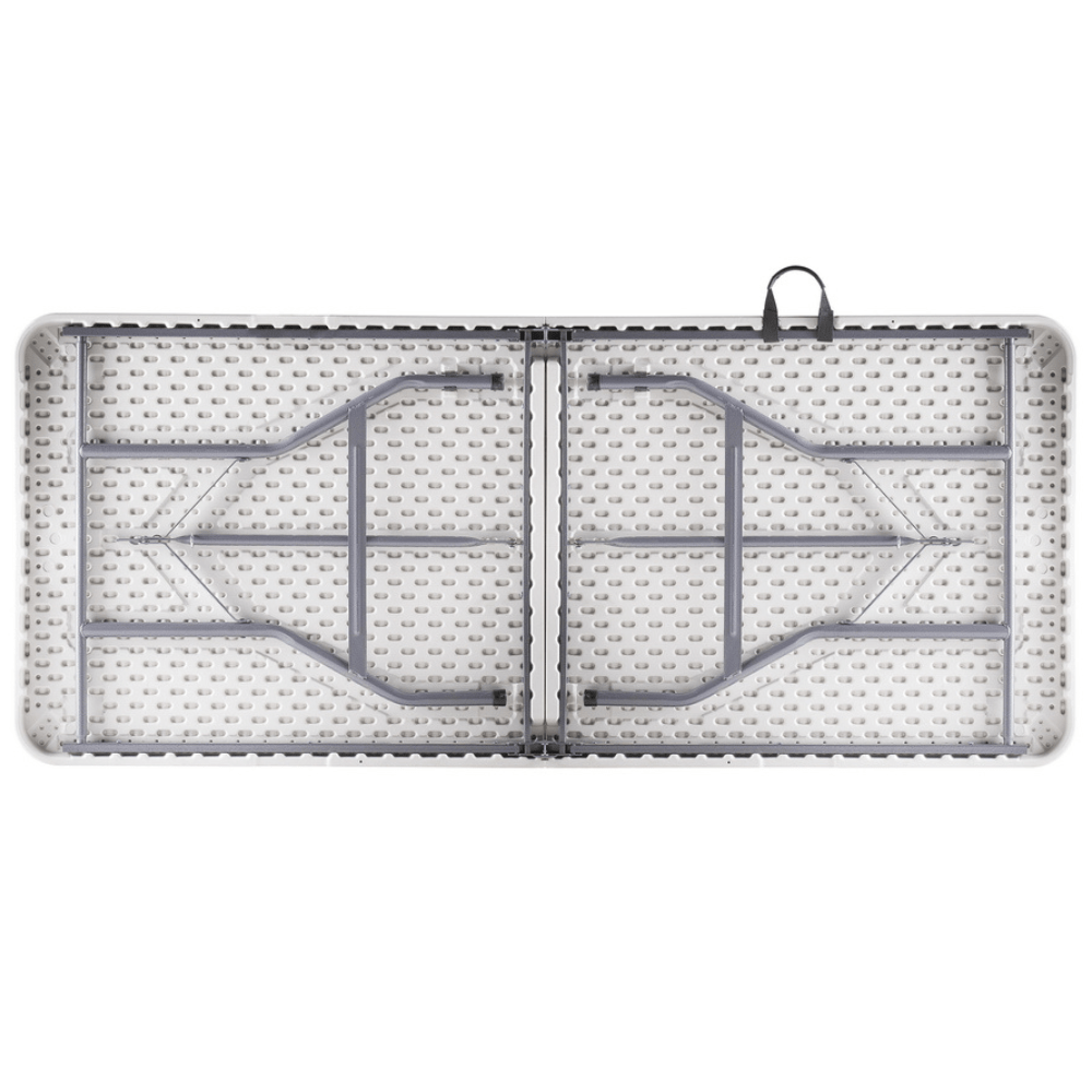 Πτυσσόμενο Τραπέζι 180x74x74 εκ. HDPE Λευκό με Μεταλλικό Σκελετό - Image 3