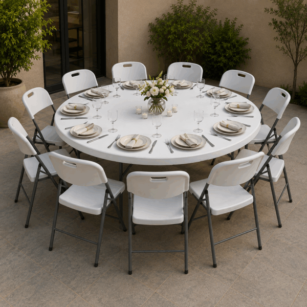 Στρογγυλό Τραπέζι Catering Ροτόντα Ø152×74 cm – 8-10 Άτομα