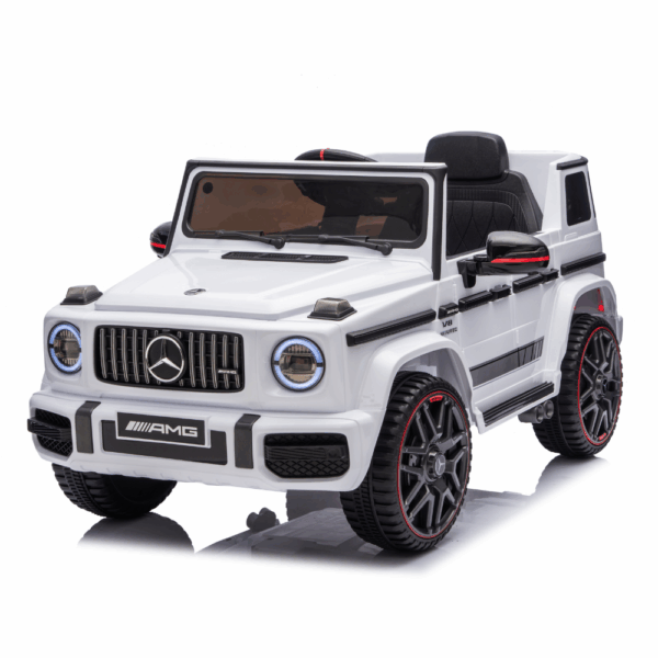 Licensed Mercedes-Benz AMG G63 Ηλεκτροκίνητο Παιδικό Αυτοκίνητο 12V – Με Τηλεχειριστήριο, Bluetooth, LED Φώτα & Ανοιγόμενες Πόρτες - ΛΕΥΚΟ