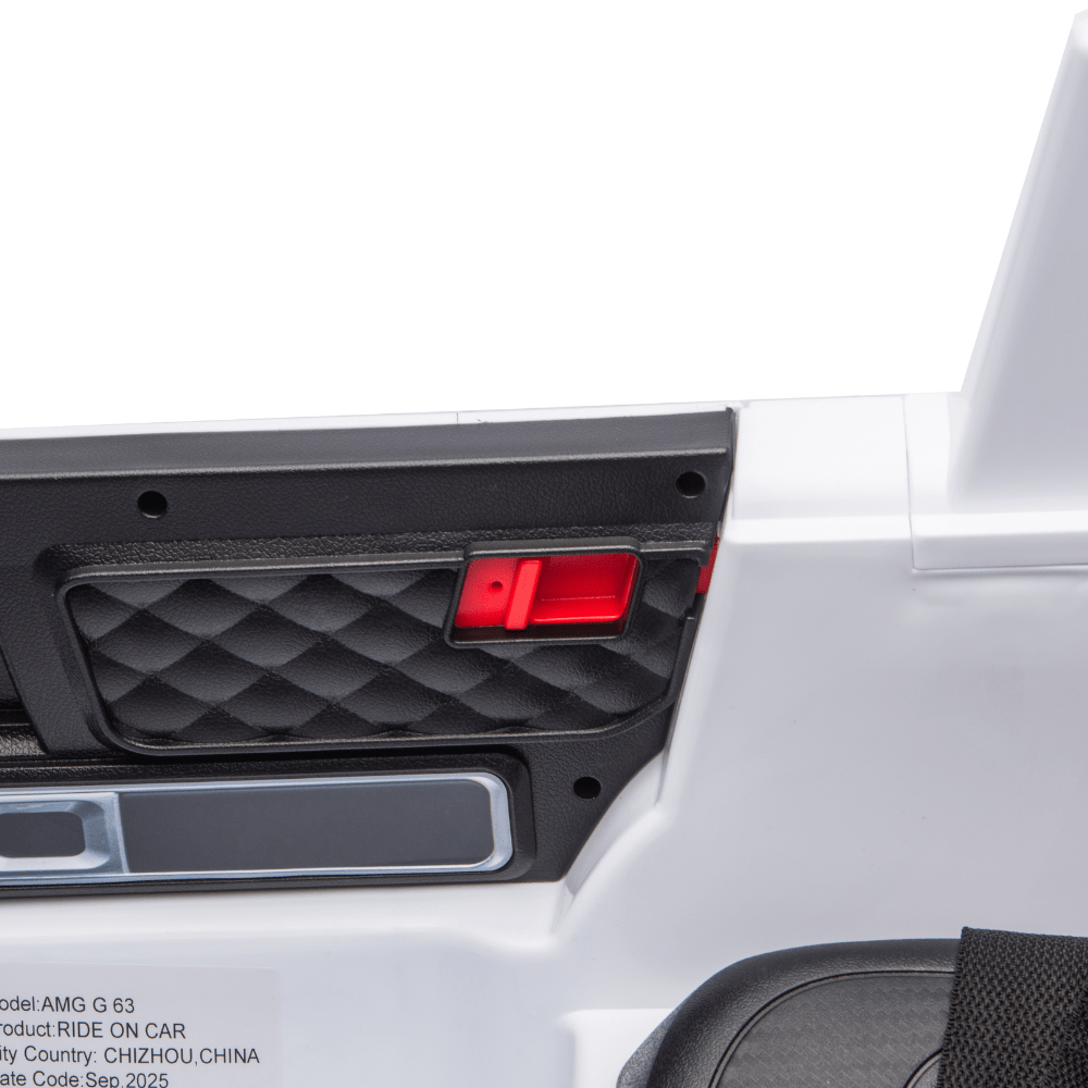 Licensed Mercedes-Benz AMG G63 Ηλεκτροκίνητο Παιδικό Αυτοκίνητο 12V – Με Τηλεχειριστήριο, Bluetooth, LED Φώτα & Ανοιγόμενες Πόρτες - ΛΕΥΚΟ - Image 11
