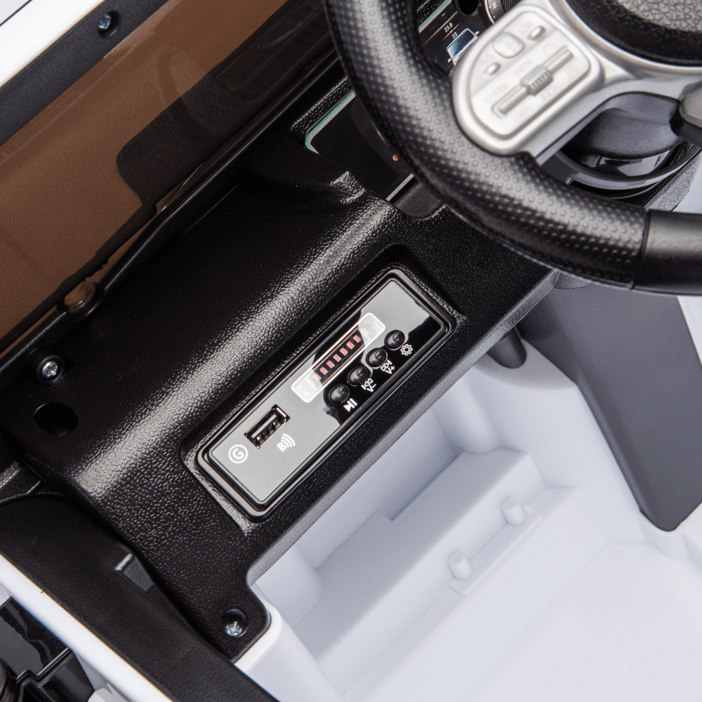 Licensed Mercedes-Benz AMG G63 Ηλεκτροκίνητο Παιδικό Αυτοκίνητο 12V – Με Τηλεχειριστήριο, Bluetooth, LED Φώτα & Ανοιγόμενες Πόρτες - ΛΕΥΚΟ - Image 14